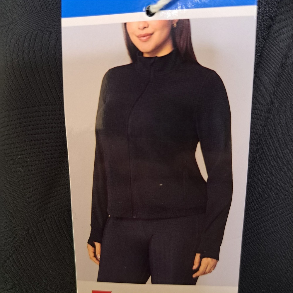 Mondetta Womens Sport L Black NWT Active Full Zip Jacket 1902-238